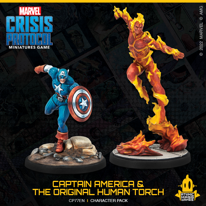 Marvel Crisis Protocol : Captain America and The Original Human Torch Character Pack